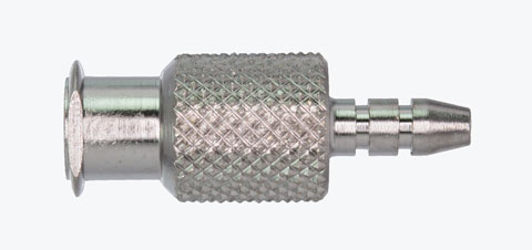 A1231 Female Luer (5/16" round body, knurled), 0.125" O.D. Plated Brass Luer to Tube Barb S4J Manufacturing